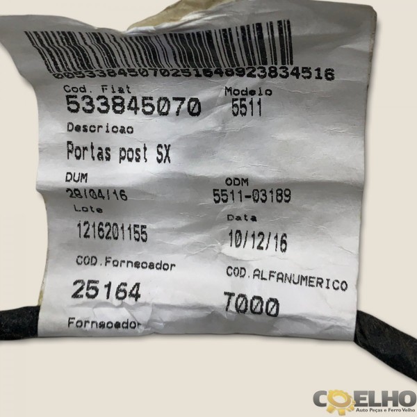 Chicote Porta Tras. Esq. Jeep Compass Diesel 2017 (2581)